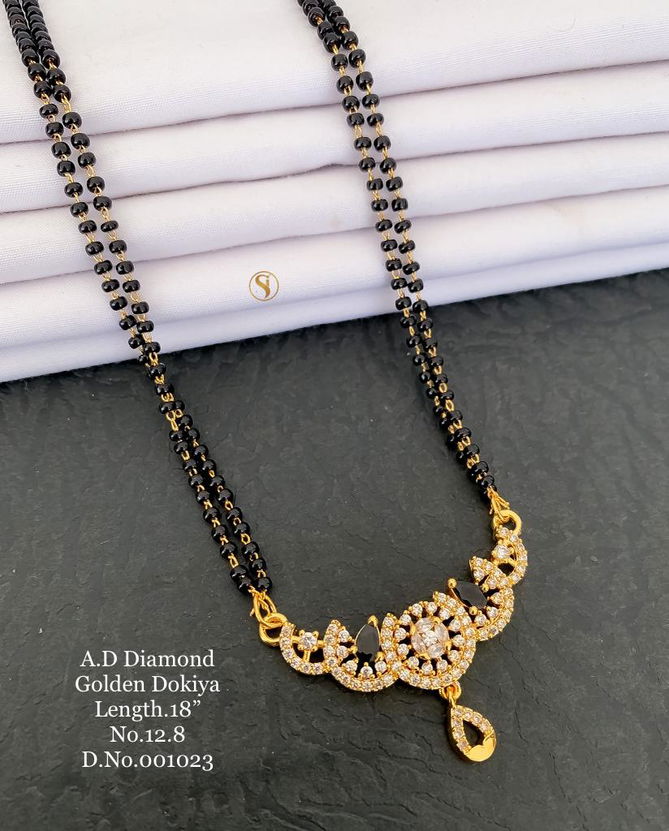 11 AD Diamond Fancy Function Wear Dokiya Mangalsutra Wholesale Price In Surat
